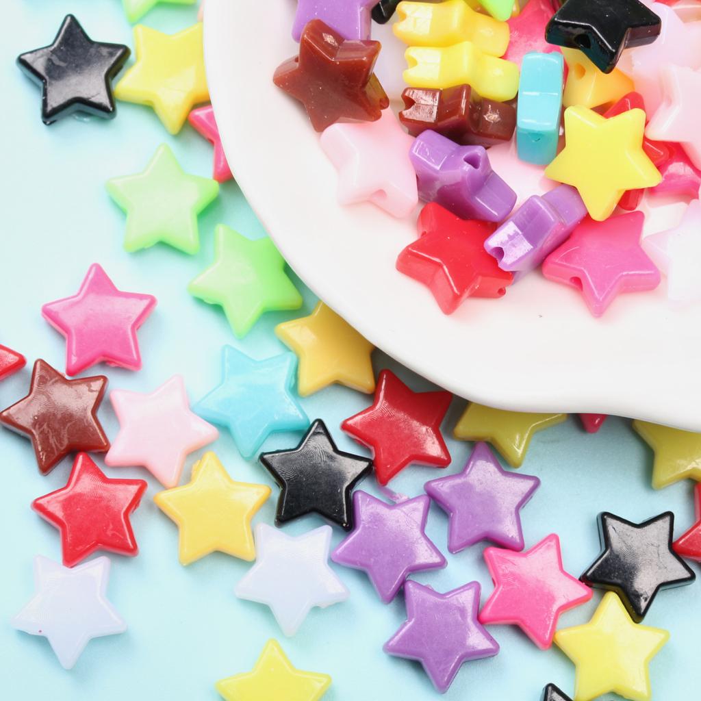 Креативный браслет ожерелье акриловые DIY разделительные бусины фурнитура для изготовления ювелирных изделий аксессуары в форме звезд свободные бусины подвески 150 шт. изготовленные 11 мм