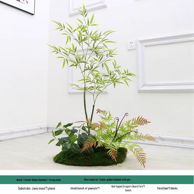 Bamboo Faux Green Plants and Flowers for Indoor Décor