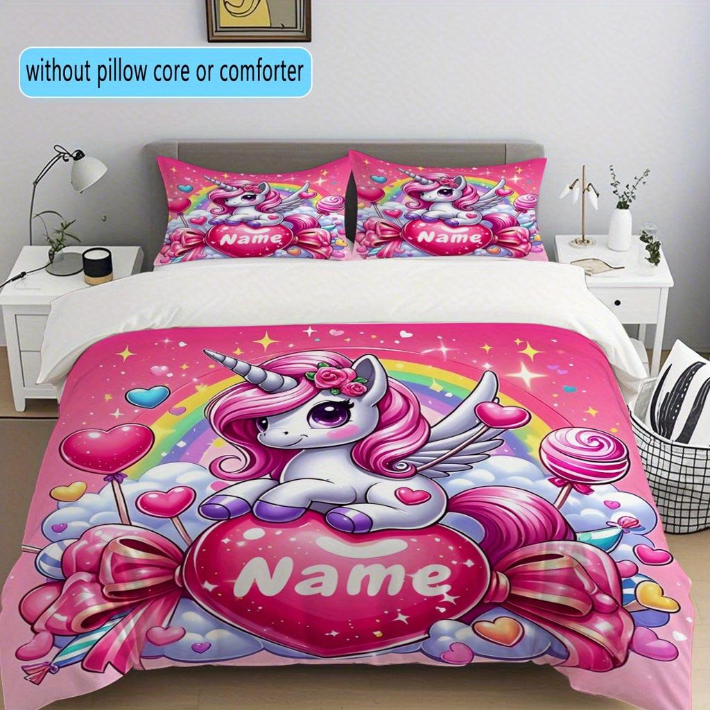 Customization unicorn Duvet Cover Set Bedding Universal,  Cute Printed Cartoon Quilt Cover Comforter Sets Home