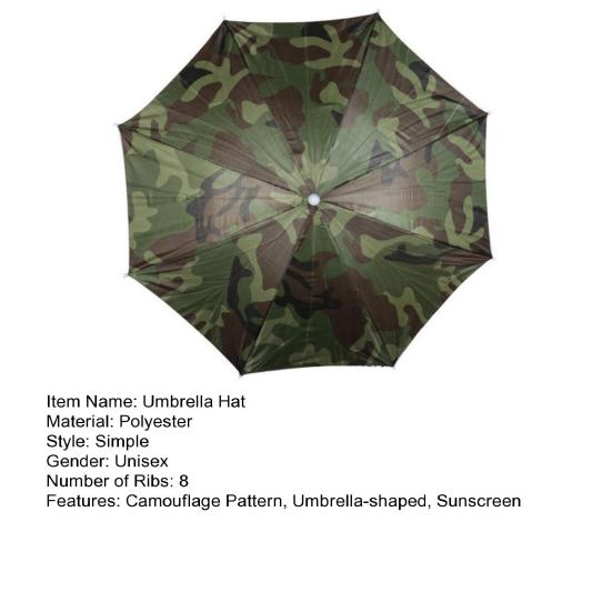 Складная уличная шляпа-зонт для женщин и мужчин, головные уборы для рыбалки, шляпа от солнца, 8 ребер, пляжная шляпа для кемпинга, рыбалки, головные уборы