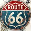 Ретро Круглый Металлический Настенный Знак Route 66 для Мужской Комнаты Гаража Сада Декор