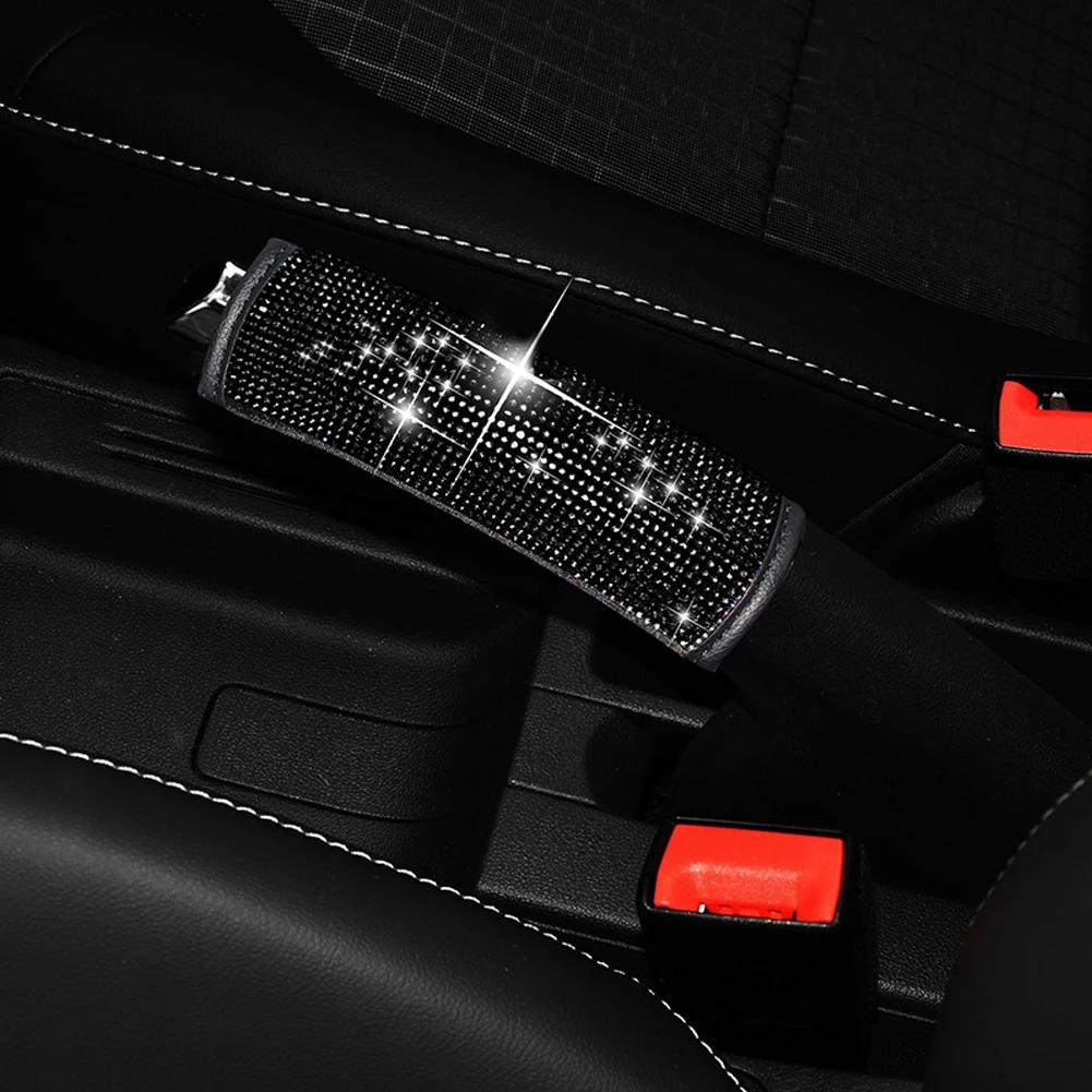 Чехол для ручного тормоза автомобиля со стразами, кожаный, противоскользящий, для ручного тормоза, защитный декор, универсальные аксессуары для интерьера для женщин