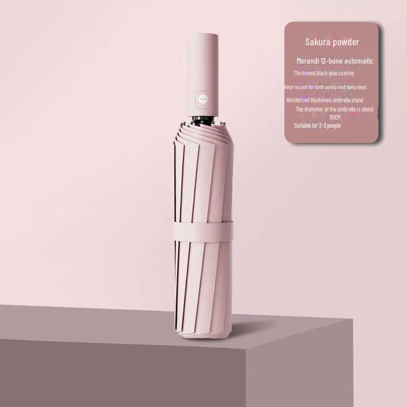 Корейский автоматический складной зонт двойного назначения для студенток — защита от солнца и дождя, устойчивость к УФ-излучению, большой размер.