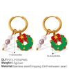 New Europe and America Cross Border Christmas Versatile DIY Pendant Earrings Stainless Steel 18K Gold Plating Atmosphere for