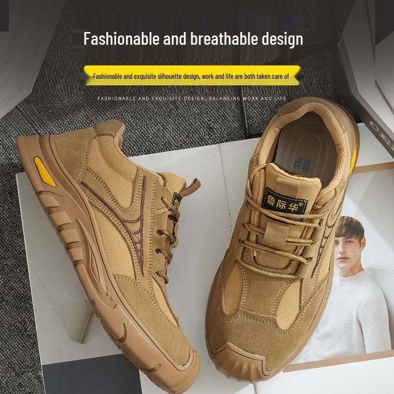 Men's Summer Breathable Safety Work Shoes - Anti-Smash, Anti-Puncture, Electric Welding Protection, Insulated, Lightweight, Solid Sole