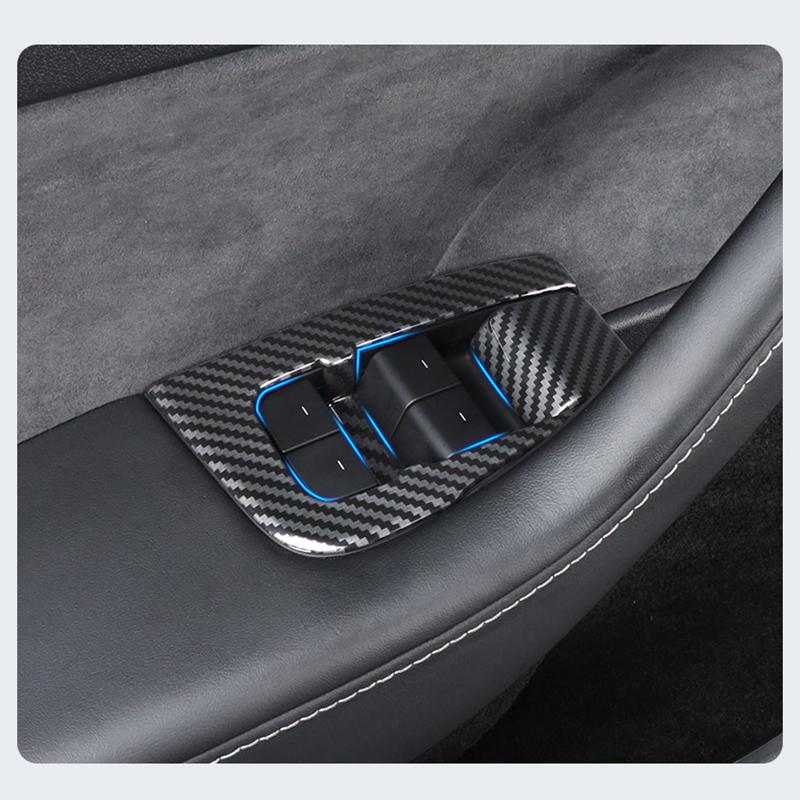 14 шт. Автомобильный стеклоподъемник кнопка переключатель рамка декоративная крышка наклейки отделка протектор для Tesla Model 3 Y аксессуары