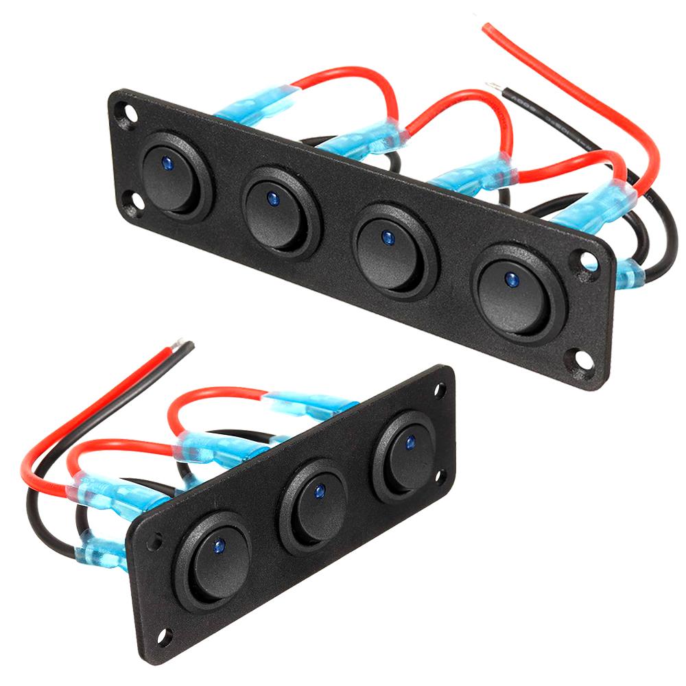 12 В 1-4 Gang Универсальный тумблерный переключатель Панель USB для автомобиля, лодки, морского автофургона, грузовика, синий светодиодный стиль, морской тумблерный переключатель, аксессуары