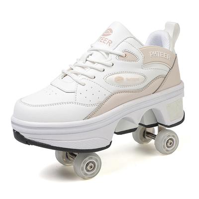 Новые роликовые коньки Runaway Deformation Shoes Четырехколесные двухцелевые роликовые ботинки Мужские и детские взрывные ботинки Роликовые коньки