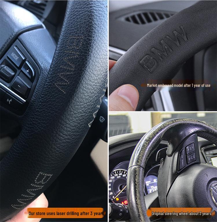 Оплетка на руль из натуральной кожи Mazda: Нескользящий, Влагоотводящий, Ультратонкий, Дышащий, Перфорированный, Универсальный для всех сезонов