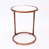 Copper Antique C Round Table Set of 2 – Marble Top Accent Side Tables for Living Room