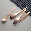 304 Stainless Steel Rose Gold Creative Hammer Eye Pattern Afternoon Tea Cutlery Fruit Fork Coffee Spoon Dessert Cake Fork