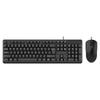 Corded Keyboard and Mouse Combo Full Sized Ergonomic Computer Keyboard Optical Corded Mouse for Desktop/Laptop/PC