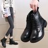 Зимние новые ботинки Мартин женские хлопковые туфли флис удобные универсальные британский стиль толстый каблук плоские высокие ботинки