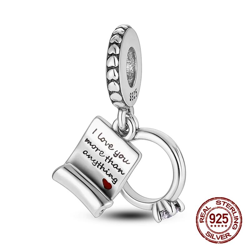 Медные Шармы в форме сердца для дочери и мамы, подходят для браслетов с диаметром отверстия 4 мм, изысканные украшения DIY на День матери в подарок