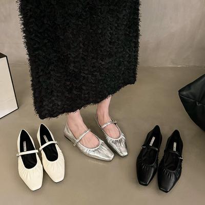 Роскошные дизайнерские женские туфли Мэри Джейн на плоской подошве, модные туфли-лодочки с неглубоким вырезом и пряжкой, 2025, женские удобные туфли-балетки на плоском каблуке с мягкой подошвой