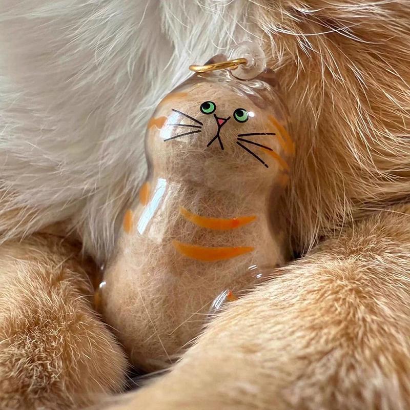 Cat Keychain Pendant Backpack Ginger Cat Siamese Calico Cathair Storage Box Hanging Cat Bag Hanging Pet Hair Grooming Souvenirs