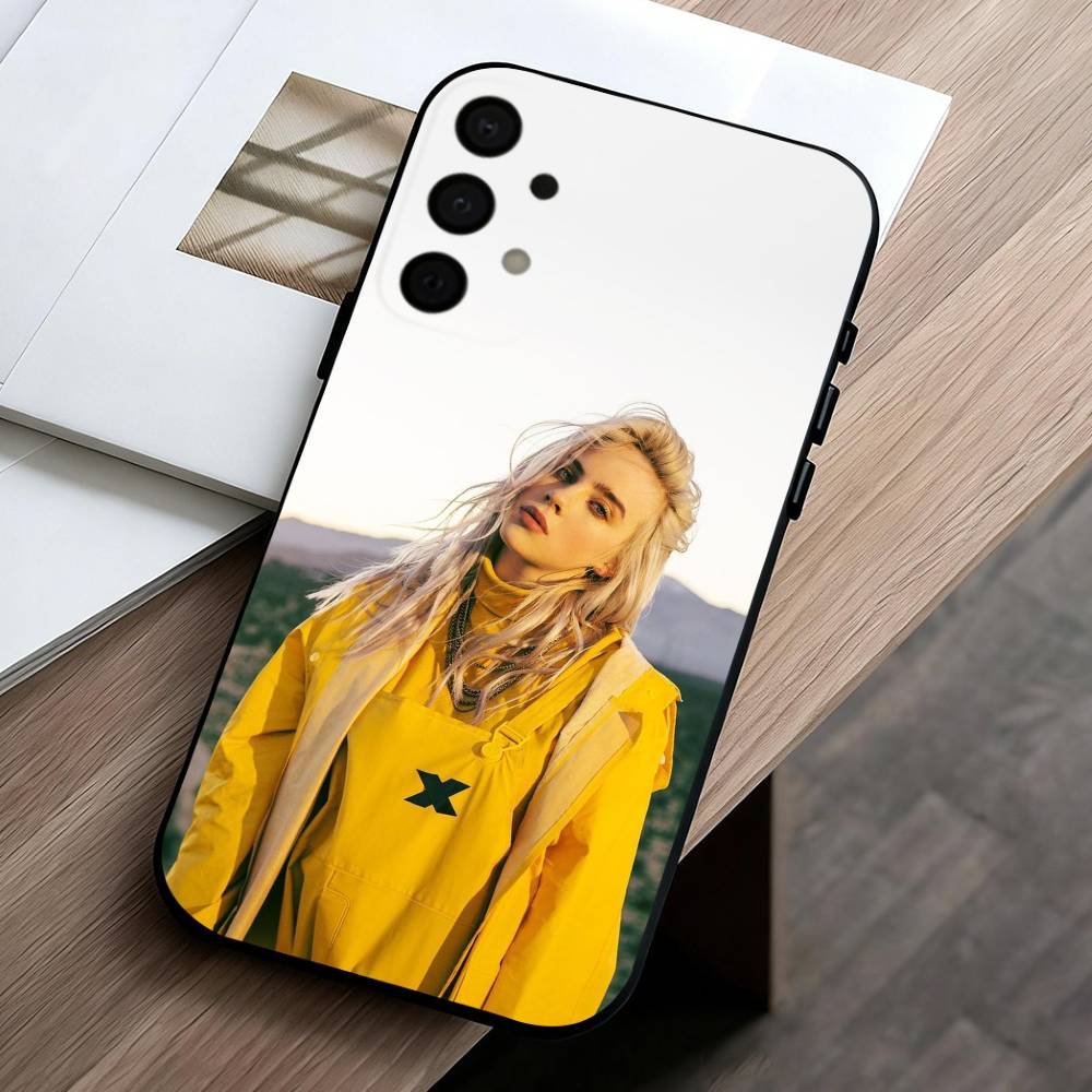 Чехол для телефона Singer B-Billie E-Eilish-H для Samsung Galaxy A73,A72,A71,A70,A53,A52,A51, Мягкий силиконовый черный чехол