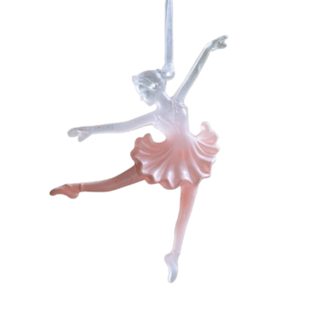 2pcs Pink Transparent Xmas Tree Hanging Ornaments Merry Christmas Decor Home Desktop Decoration