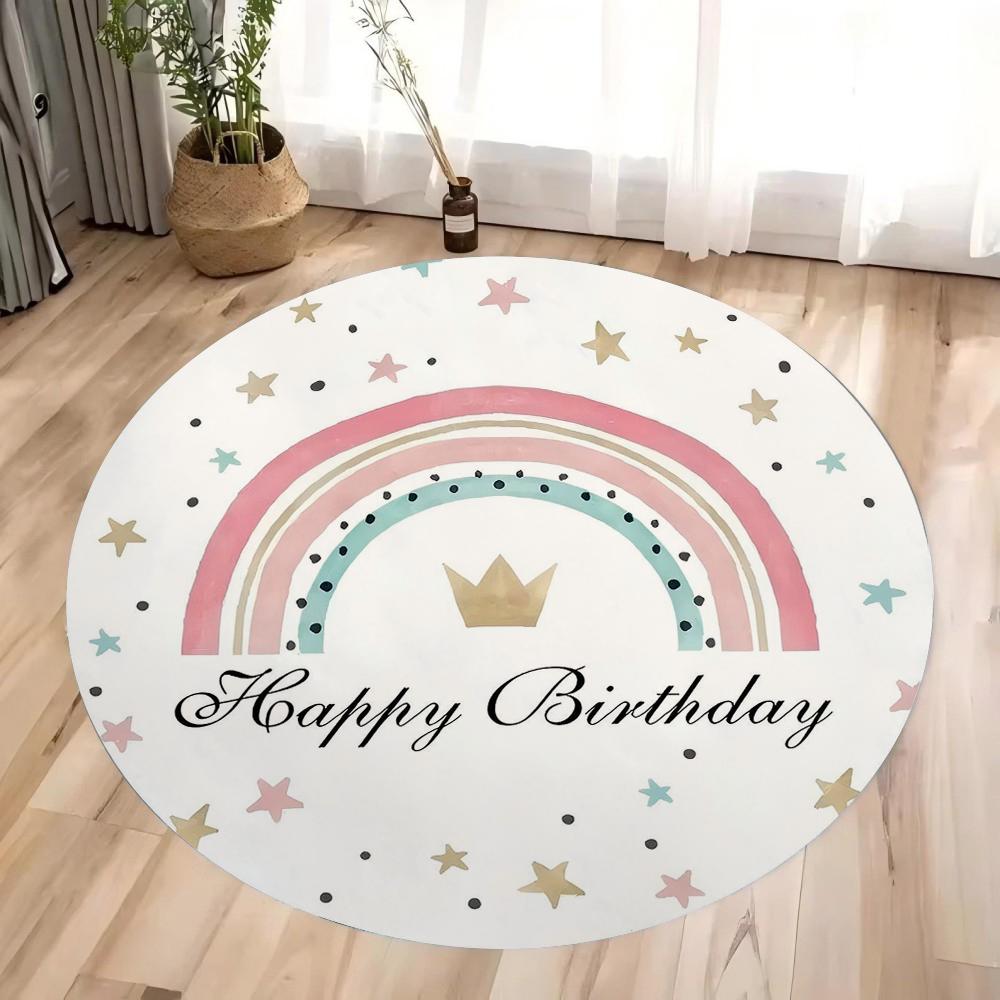 Бохо Радужный Круглый Ковер Напольный Коврик Нескользящий Машинная Стирка Фланелевый Ковер для Дома Гостиной Детский Игровой Коврик Коврик для Пола Спальни
