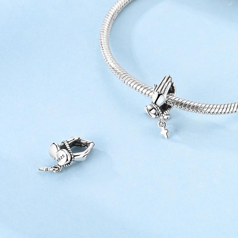 Новые медные бусины «Молящиеся руки» Подвеска для термокружки Подходит для оригинального браслета Женские украшения Подарок