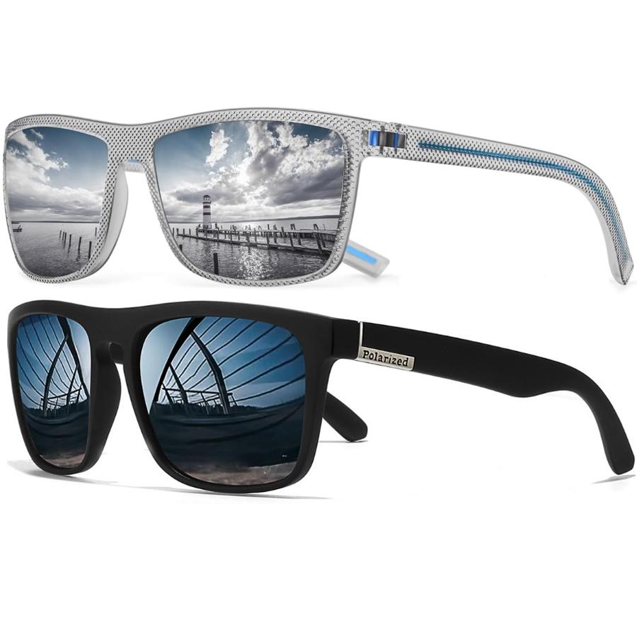 2Pack New Polarized Sunglasses Men Women Trendy Retro Sun Glasses Outdoor Sports Fishing Hiking Driving UV400