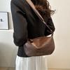 Trendy Black And Brown Shoulder Bag Stylish Crossbody Dumpling Purse For Everyday Use