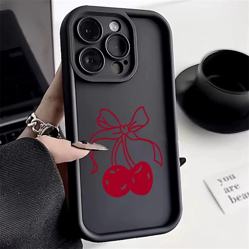 Милый красный чехол-вишенка для iPhone 16 15 14 13 12 11 Pro Max 7 8 Plus X XS XR SE 2020 Ударопрочный силиконовый мягкий чехол