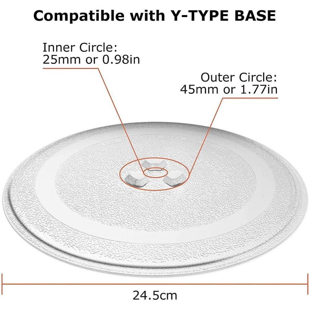 Replacement Turntable Plate 24.5cm Microwave Plate Cover New Microwave Glass Plate