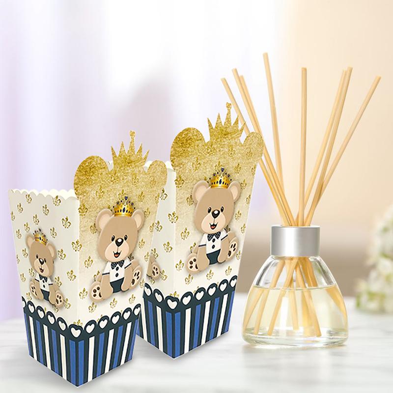 6 шт. Коробки для попкорна в виде хвоста русалки, единорога, медведя, для детского дня рождения, вечеринки в стиле «Русалочки», бумажная подарочная коробка, принадлежности для украшения детского праздника