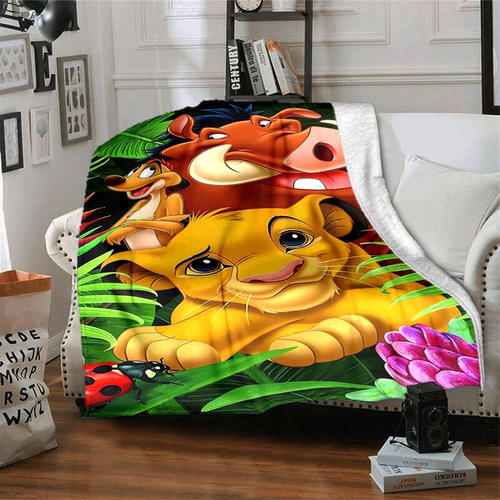 1Pc Lion Adventure Blanket For Couch Bed Plush Cozy Fuzzy Blanket Super Soft Warm Blankets For Fall And Winter 0918270