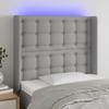 VidaXL LED Headboard Bedroom Furniture Single Bed Accessory Headboard Interior Light Grey 3124464