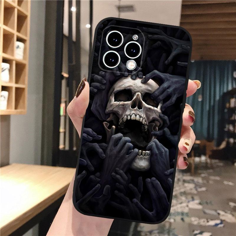 Чехол для телефона с изображением черепа для iPhone 15 14 Pro Max 13 12 11 Pro Max XSMax XR 12 13 mini 14 Plus Shell