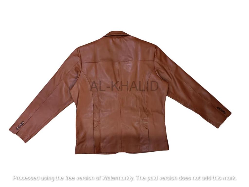 Formal Party Business Handmade Brown Men's Genuine Lambskin Leather Blazer Coat