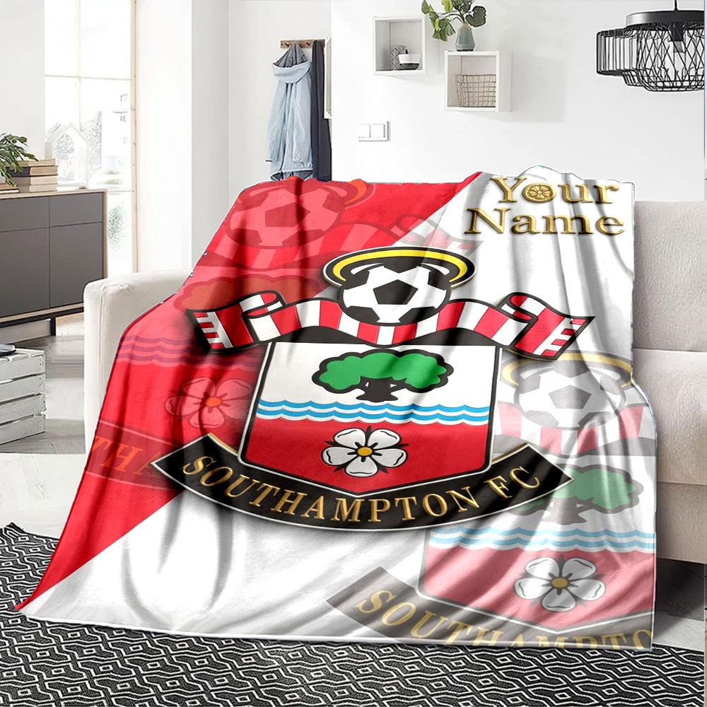 Name Custom Southampton fc Print Flannel Blanket High Quality Warm Comfortable Cover for All Seasons Perfect for Gifts Home Decor