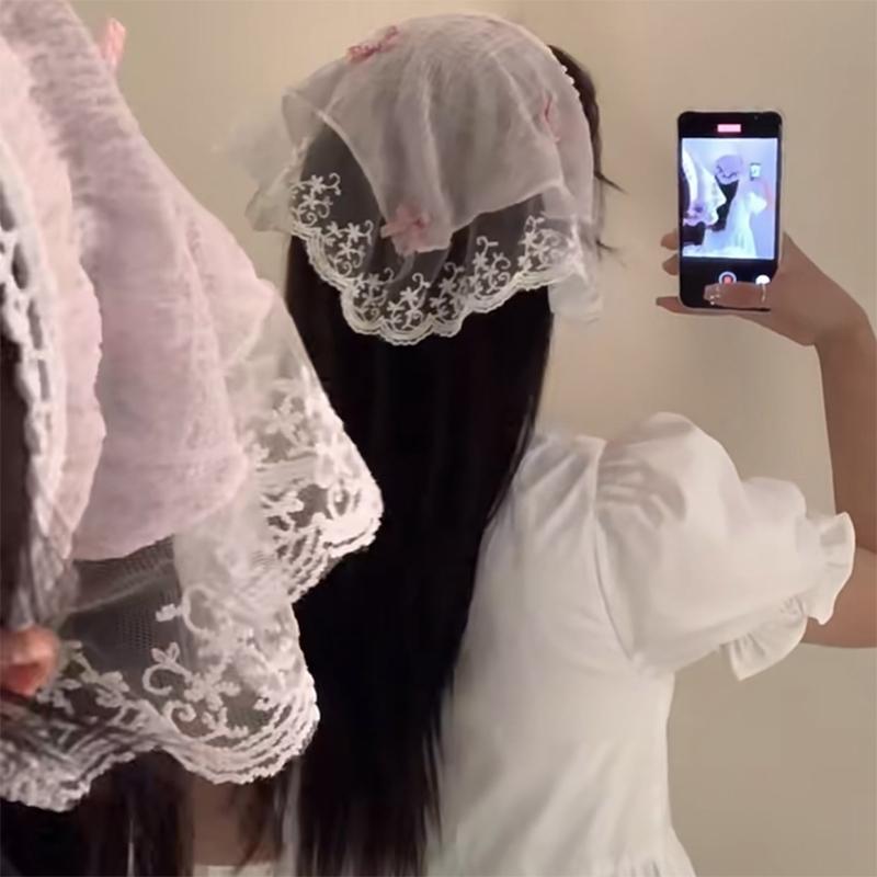 Кружевной обруч для волос Треугольный шарф Косынка для волос Повязка на голову в стиле «Богемия»