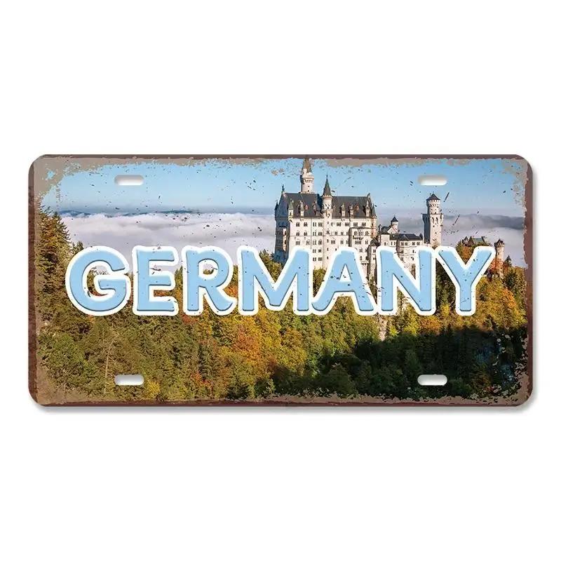 Винтажный кантри столица номерной знак металлические знаки ретро Америка Франция Бразилия металлический плакат пещера человек кафе бар паб настенный декор