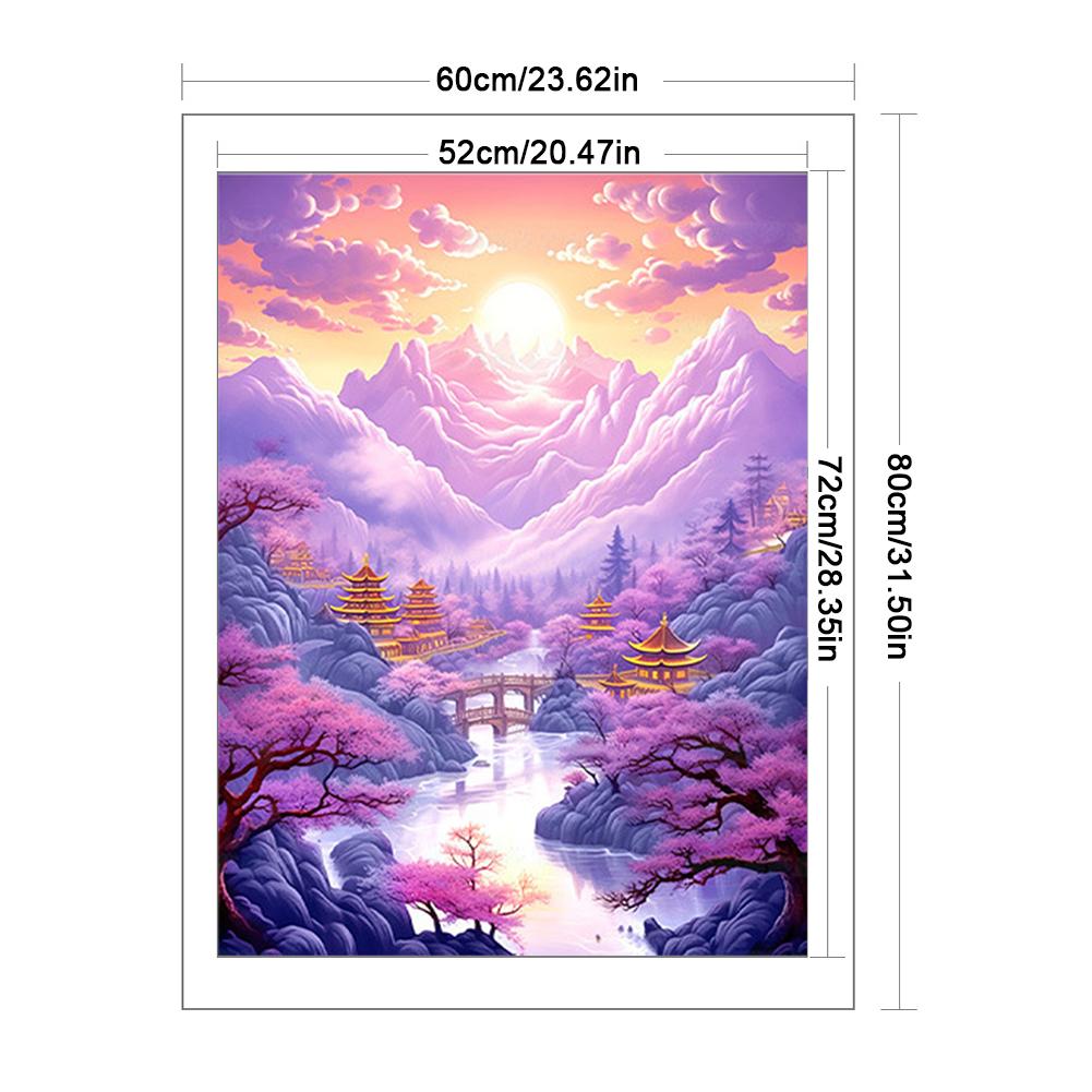 Full Embroidery Eco-cotton Thread 9CT Printed Landscape Cross Stitch Kit Art