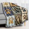 Cartoon Pattern Reversible Blanket Ultra Soft Plush Blanket  for Bed Sofa Couch