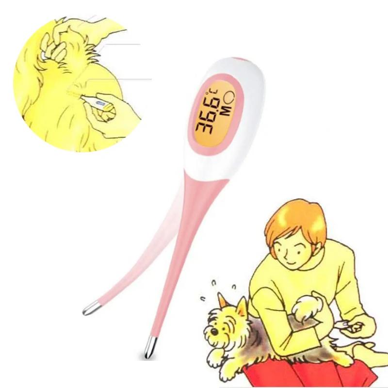 Профессиональный светодиодный электронный термометр для домашних животных, собак и кошек, безопасный влажный и сухой термометр, ветеринарный термометр, медицинское оборудование для домашних животных, инструменты