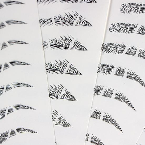 1 лист наклеек для бровей, различные формы, эффект 3D на водной основе, полуперманентные, в форме арки, водостойкие, как волоски, переводные наклейки для бровей