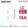 16a Tuya Wifi Bluetooth Us Eu Smart Socket Plug Adapter Power Monitor Wall Electrical On Off Timer For Google Home Alexa