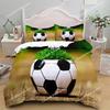 Football Duvet Cover Set 3D Soccer Printed Boys Teens Bedding Set Sports Theme Double Queen King Size Comforter Cover