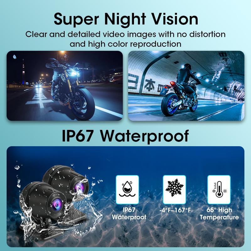 6,25-дюймовый мотоциклетный навигационный видеорегистратор беспроводной CarPlay Android Auto IP67 водонепроницаемый двойной Bluetooth Moto дисплей экран портативный