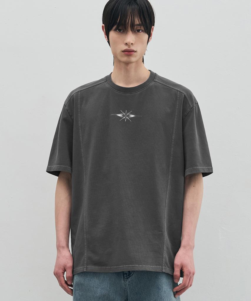 DRAW FIT Luminous Line Pigment T-Shirt [Charcoal]
