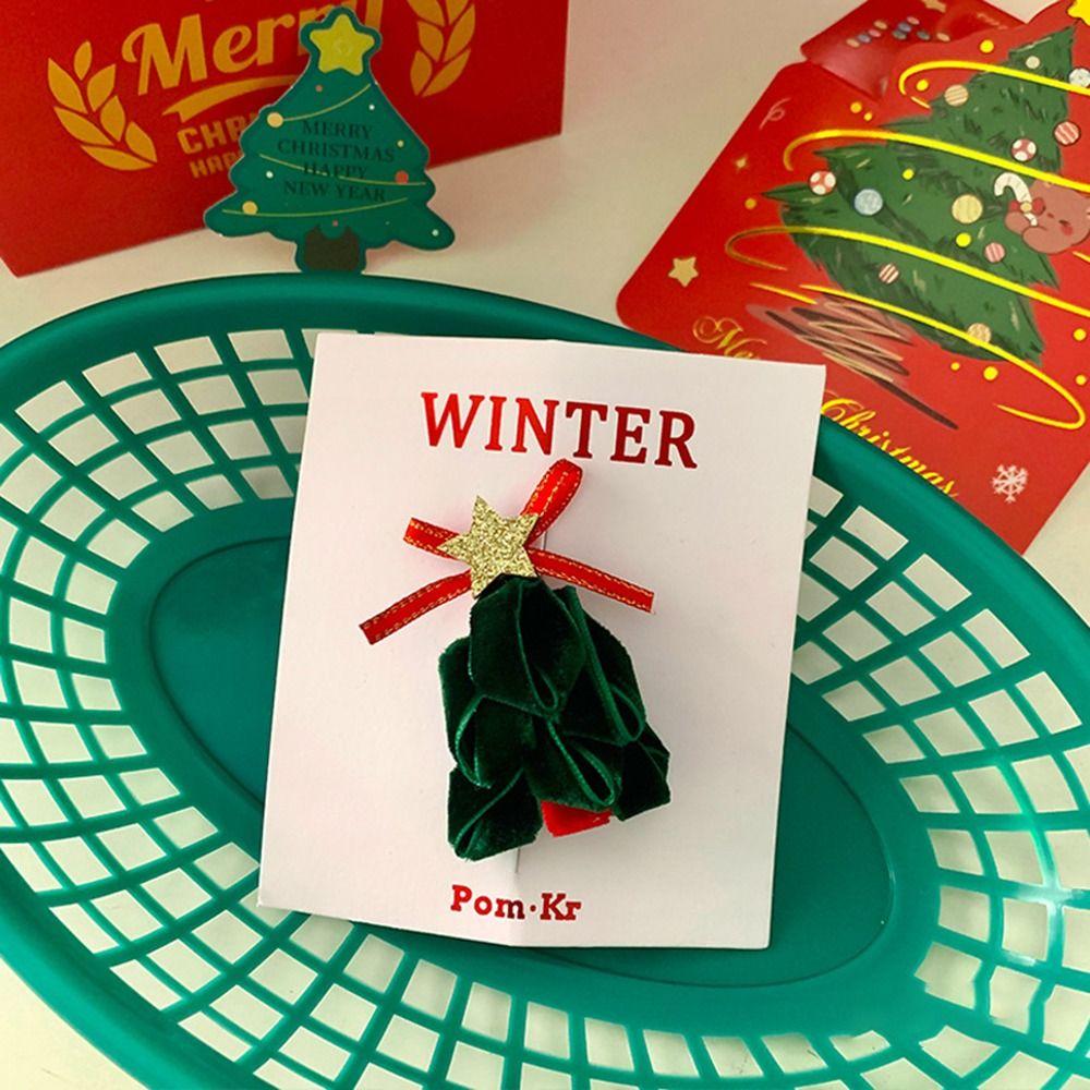 Cute Christmas Accessories Exquisite Bow Ribbon Barrettes Bow Christmas Deer Hairpin  Children