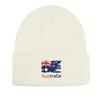 Flag of Australia Print Knitted Cap Beanie, Patriotic Woman Cap Candy Color Stretchy Simple Bobble Hat Knit Hat Beanie