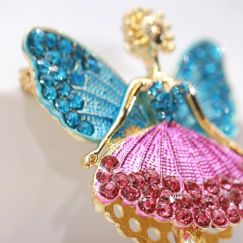 Korean Style Cute Rhinestone Angel Girl Brooch for Women's Sweater or Coat