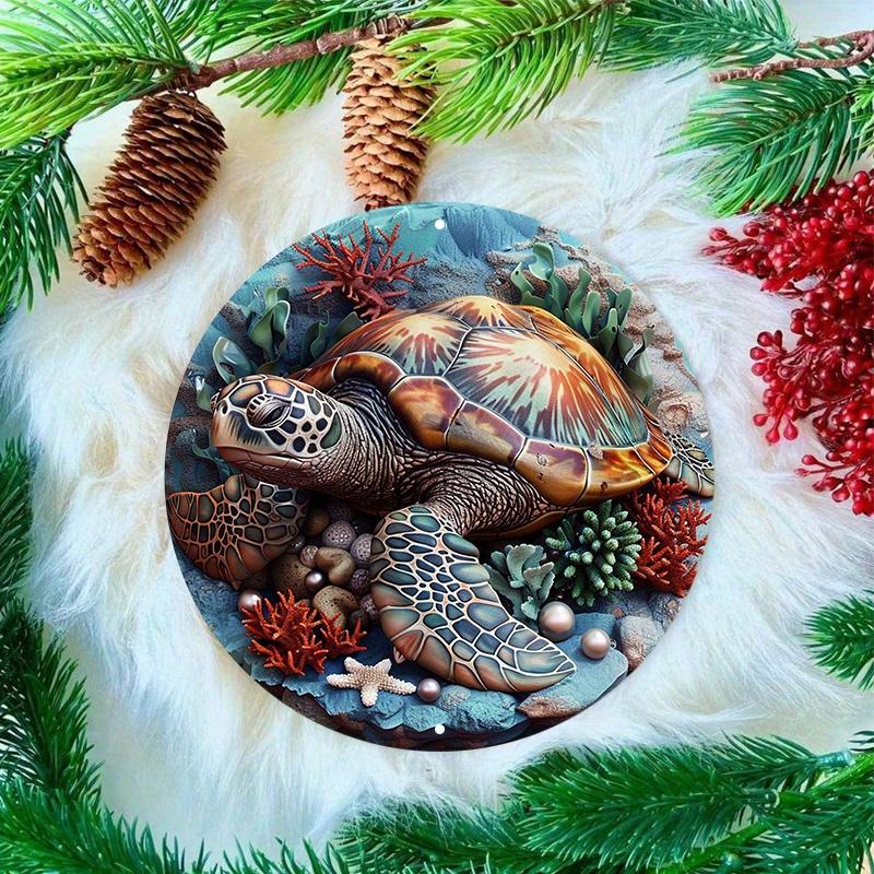 Декор для стен из дерева с изображением морской черепахи, круглый деревянный знак, устойчивая к погодным условиям дверная вешалка, HD-принт с изображением морской жизни для настенного декора входной двери церкви, идеальный вариант