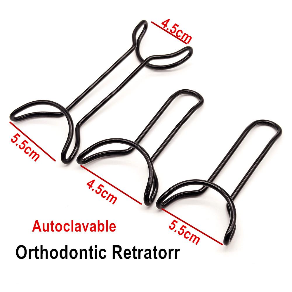 Стоматологический ортодонтический Т-образный ретрактор, открывалка для рта, ретрактор для зубов с черным покрытием, двойные концы, стоматологический инструмент для отбеливания зубов