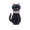 Black Enamel Cat Brooches For Women Crystal Green Eyes Cat Brooch Pin Fashion Animal Party Clothes Accessories